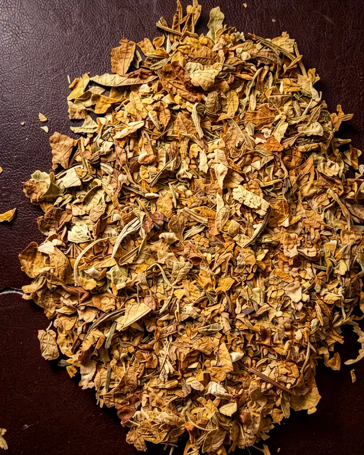 Cut shisha tobacco photographed in a heap